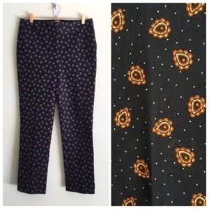 BODEN Richmond Ankle Pants Paisley Print Size 8L LONG